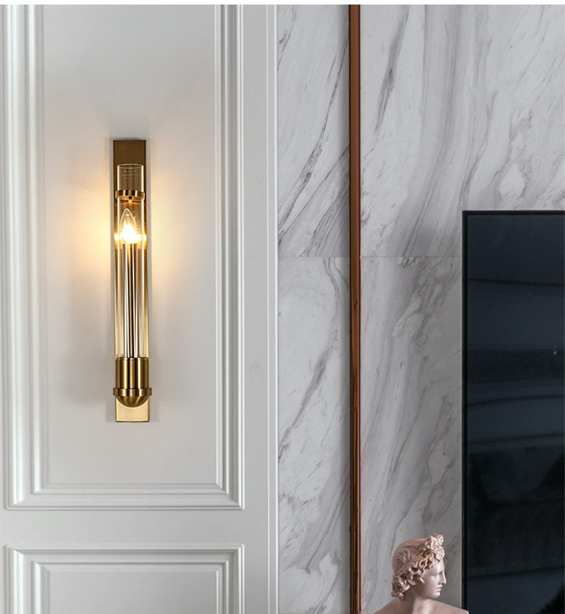 Aurelia moderní zlaté LED nástěnné svítidlo do obývacího pokoje | Lersk
