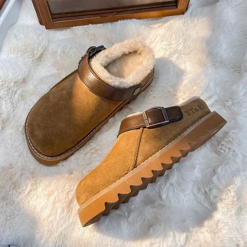 CozyCloud Women's Fuzzy-Lined Slip-On Clog Slippers for Home Comfort | Lersk
