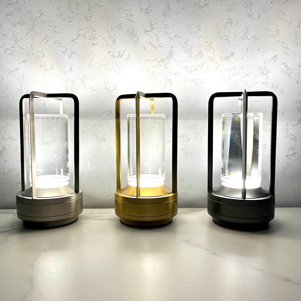 Rechargeable LED Crystal Table Lamp With Touch Control Cordless Bedroom Night Light | Lersk