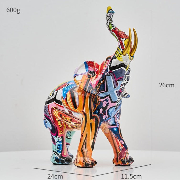 Aurella | Nordisk malet elefantstatue | Lersk