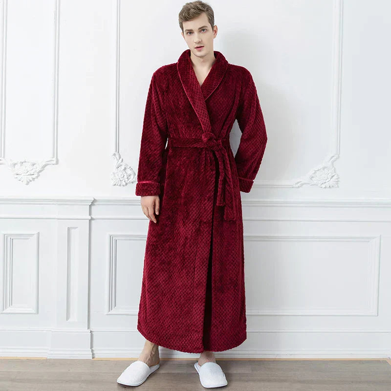 Halat de baie pentru maternitate CozyNest, flanel termic extra-lung | Lersk