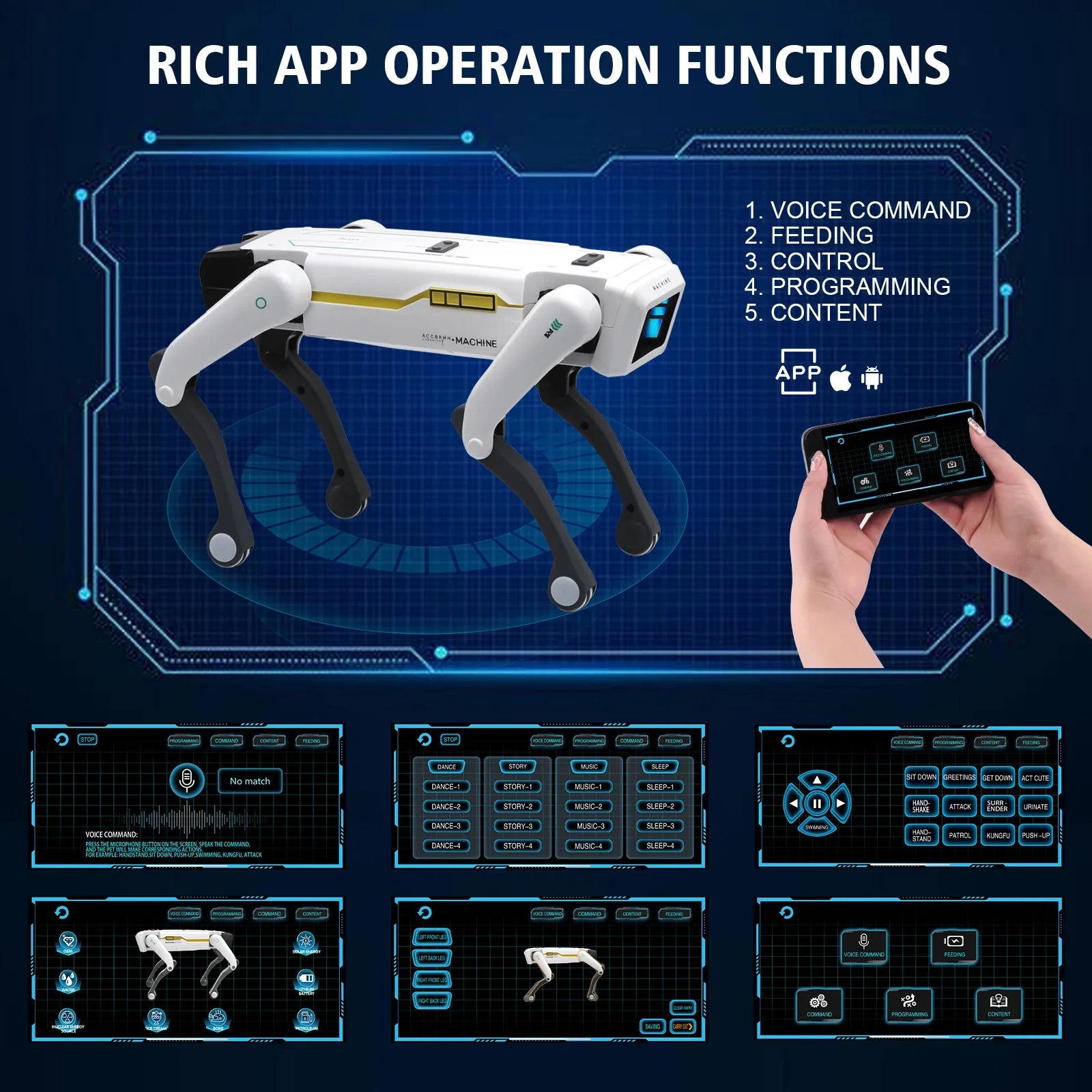 Perro Robot Programable con IA Inteligente – Control de Voz Interactivo y Remoto | Lersk