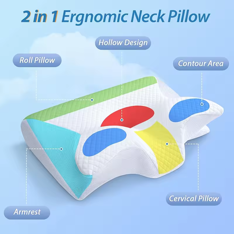 2 In 1 Memory Foam Cervical Pillow For All Sleepers | Lersk