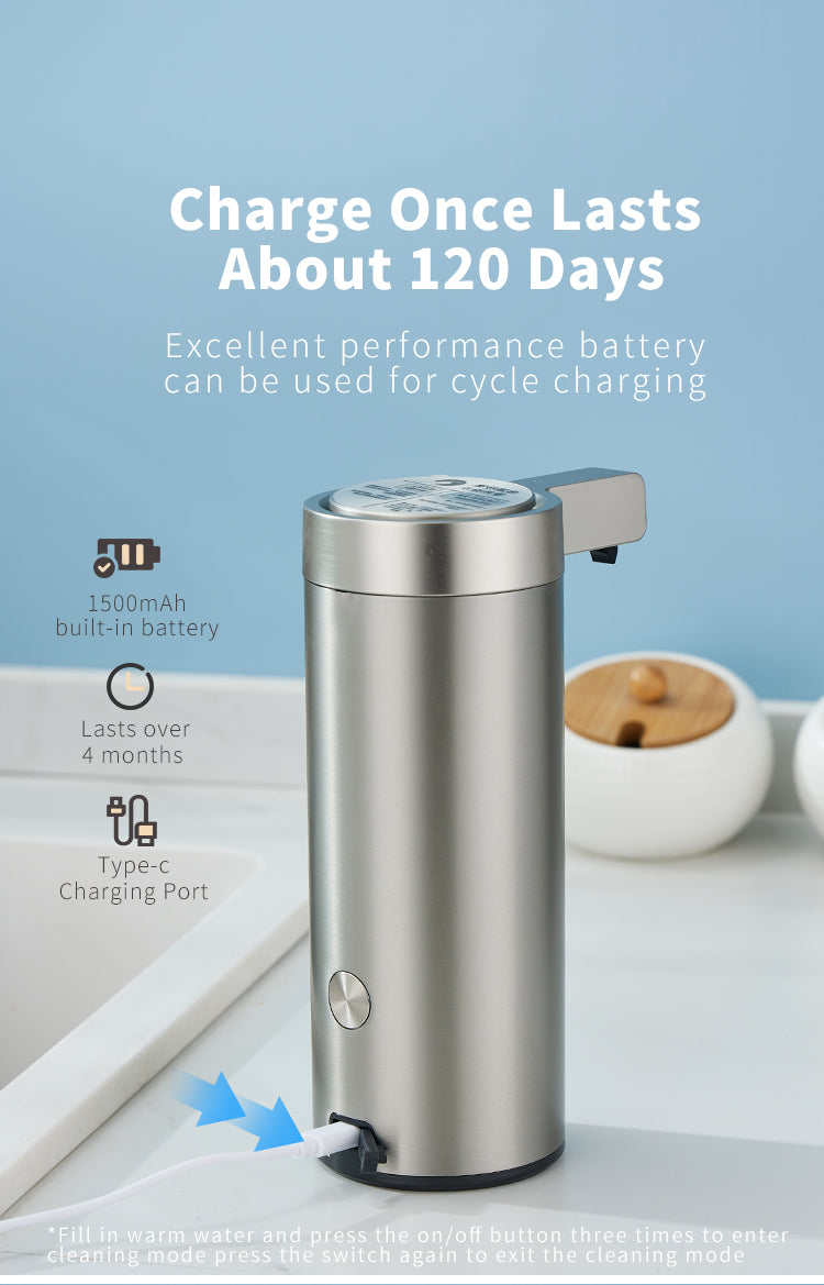 Auto Soap Dispenser Stainless Steel Touchless Sensor For Modern Bathrooms | Lersk