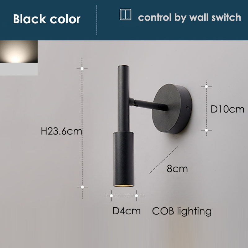 AuroraSwing Black And White Swing Arm Wall Reading Light | Lersk