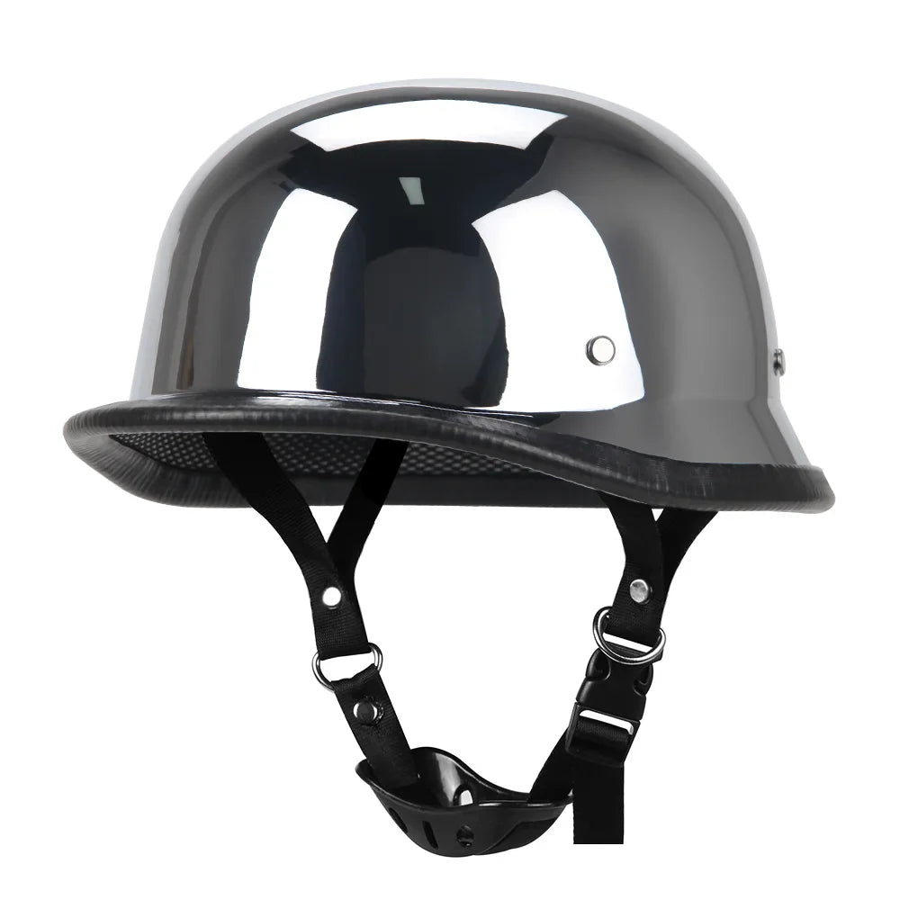Vintage German-Style Half Motorcycle Helmet with ABS Shell – DOT and ECE Certified | Lersk