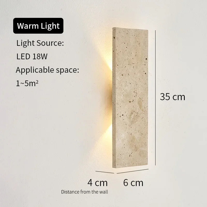 Lampada da parete LED impermeabile da esterno con pietra naturale per decorazione patio | Lersk