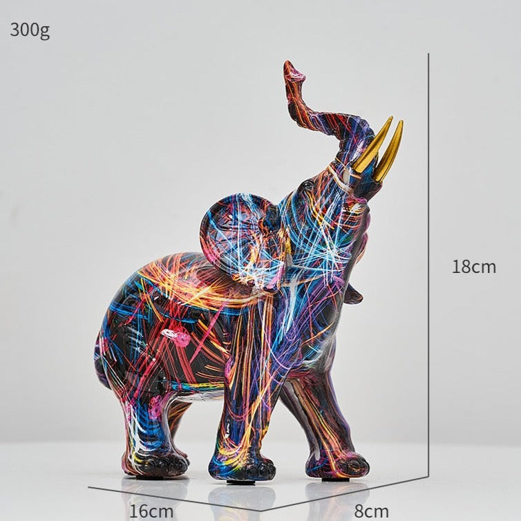 Aurella | Nordisk malet elefantstatue | Lersk