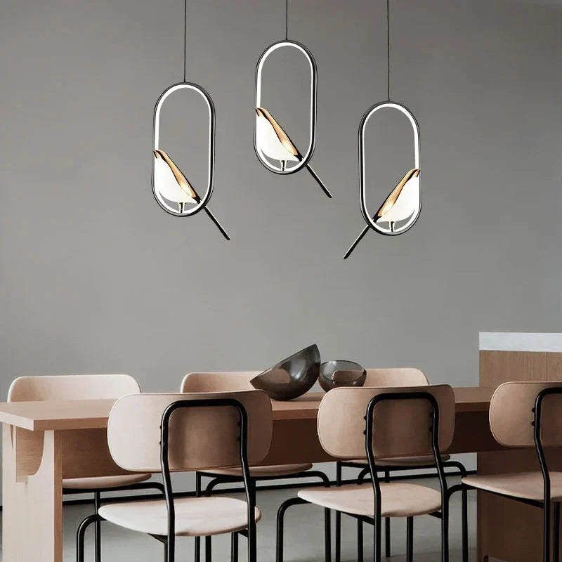 LyraNova Black LED Pendant Light Indoor Ceiling Chandelier