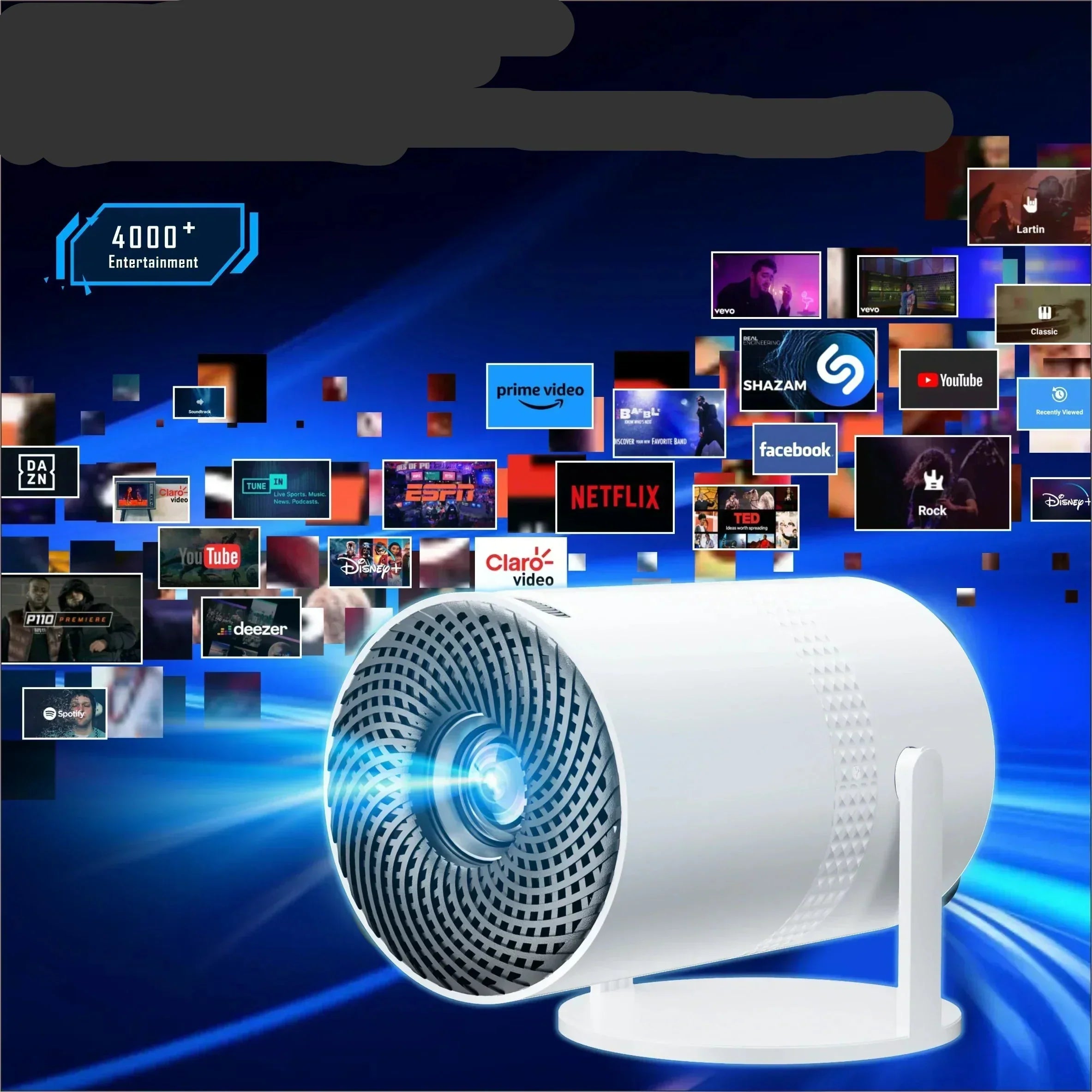Clevora P300 Mini Portable Projector | 4K/8K Video Decoding, 720p HD, Android 11, Wi-Fi, Bluetooth 5.1 | Lersk