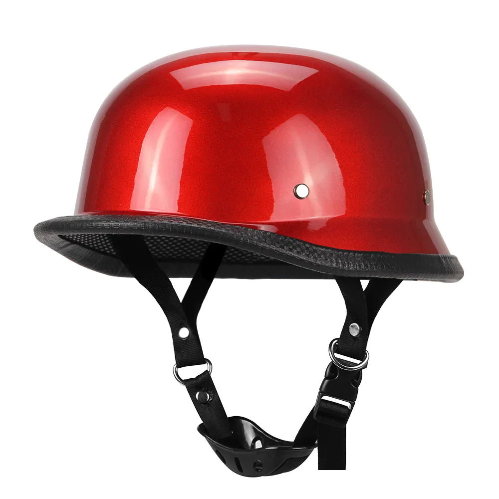 Vintage German-Style Half Motorcycle Helmet with ABS Shell – DOT and ECE Certified | Lersk
