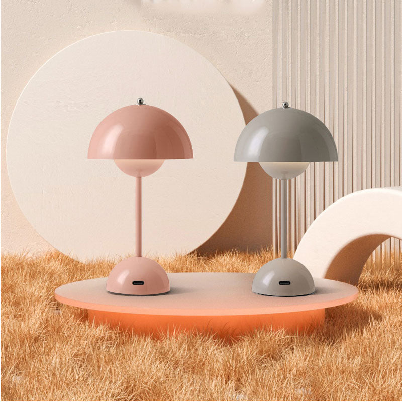 Nordic Led Table Lamp Wireless Rechargeable Mushroom Style for Small Spaces | Lersk