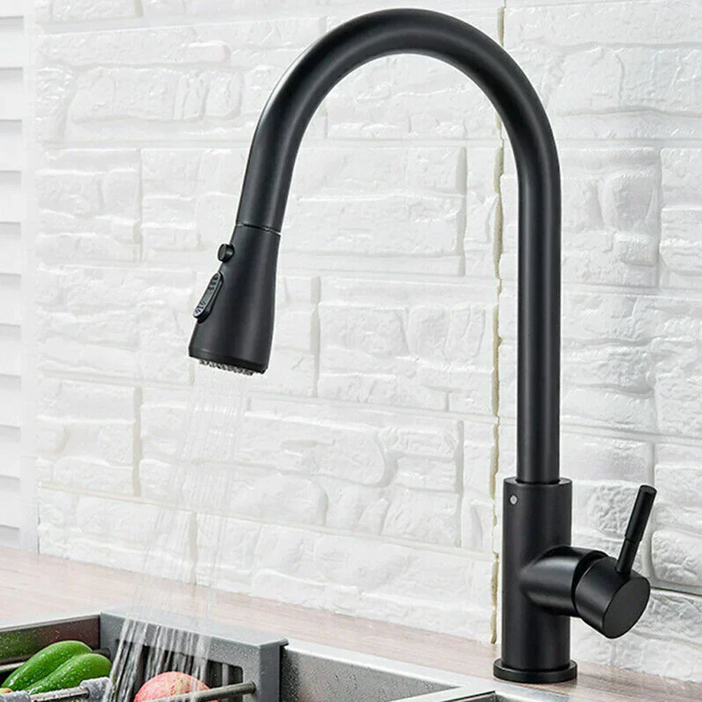 NoirFlow Retractable Kitchen Mixer Tap With Pull Out Spout | Lersk