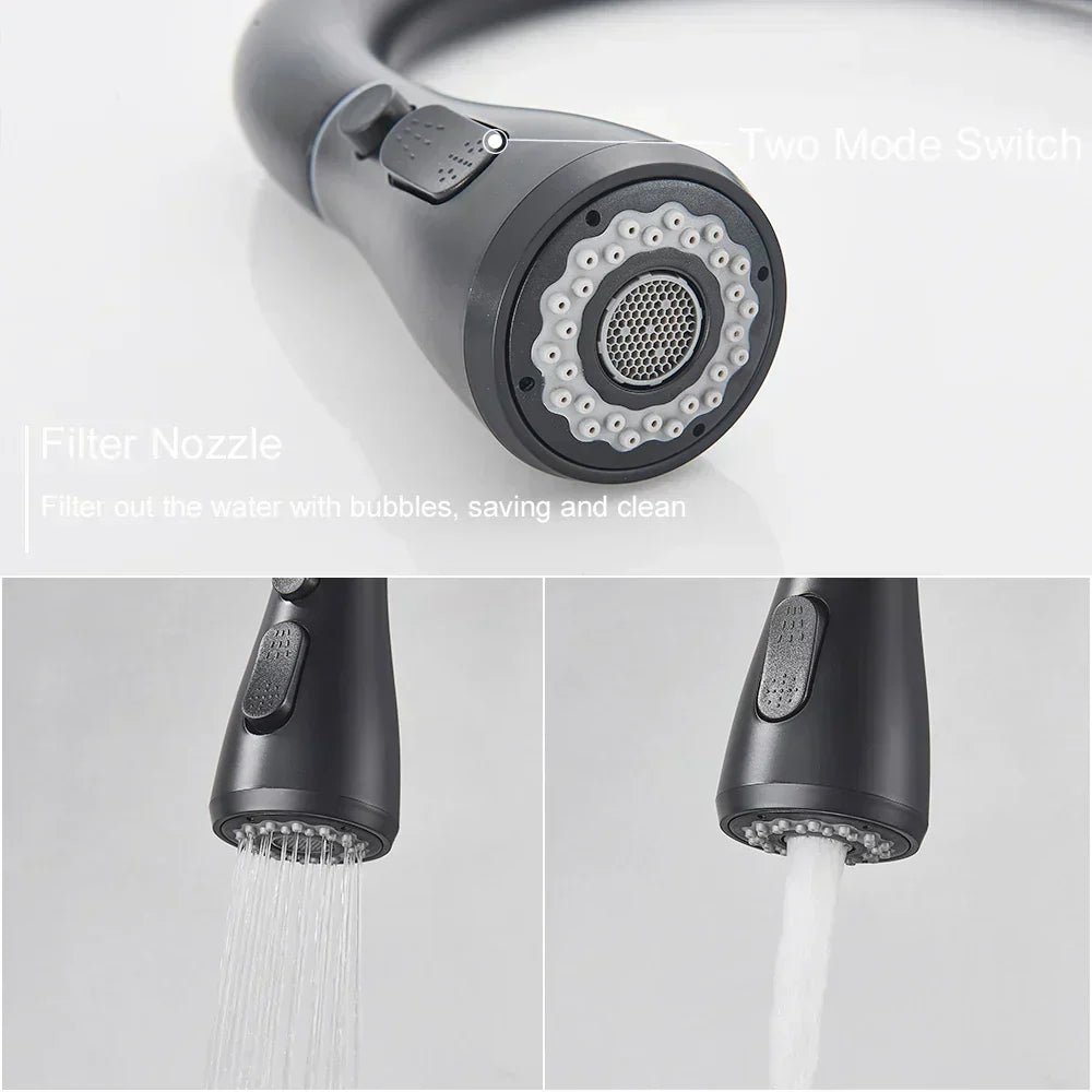 NoirFlow Retractable Kitchen Mixer Tap With Pull Out Spout | Lersk