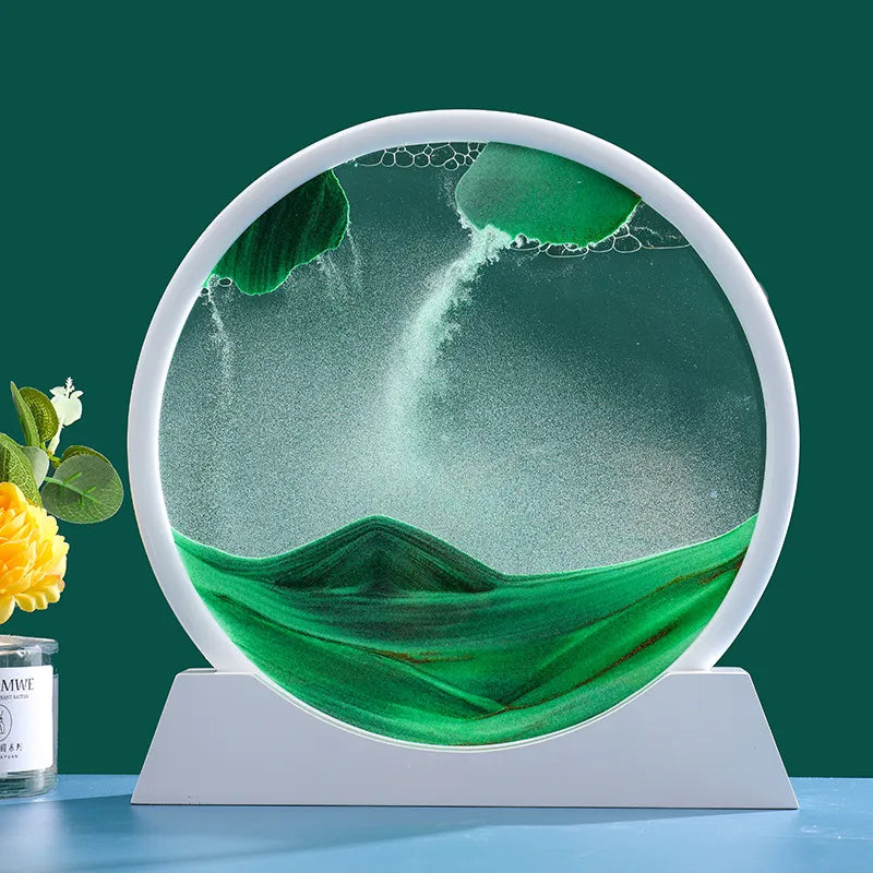 AureaFlow Glas-Stundenglas mit kinetischer 3D-Sandbewegung | Lersk