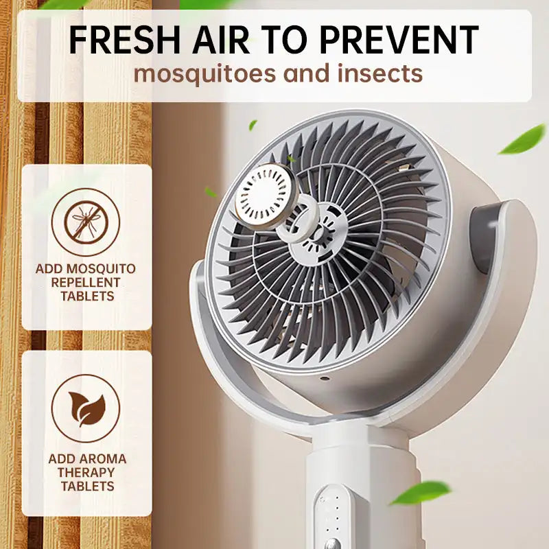 ZephyrWave 5-Speed Rechargeable Oscillating Fan Remote Timer | Lersk