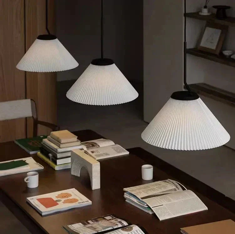 Caelara Soft Pleated Ceiling Pendant Light In Cream | Lersk