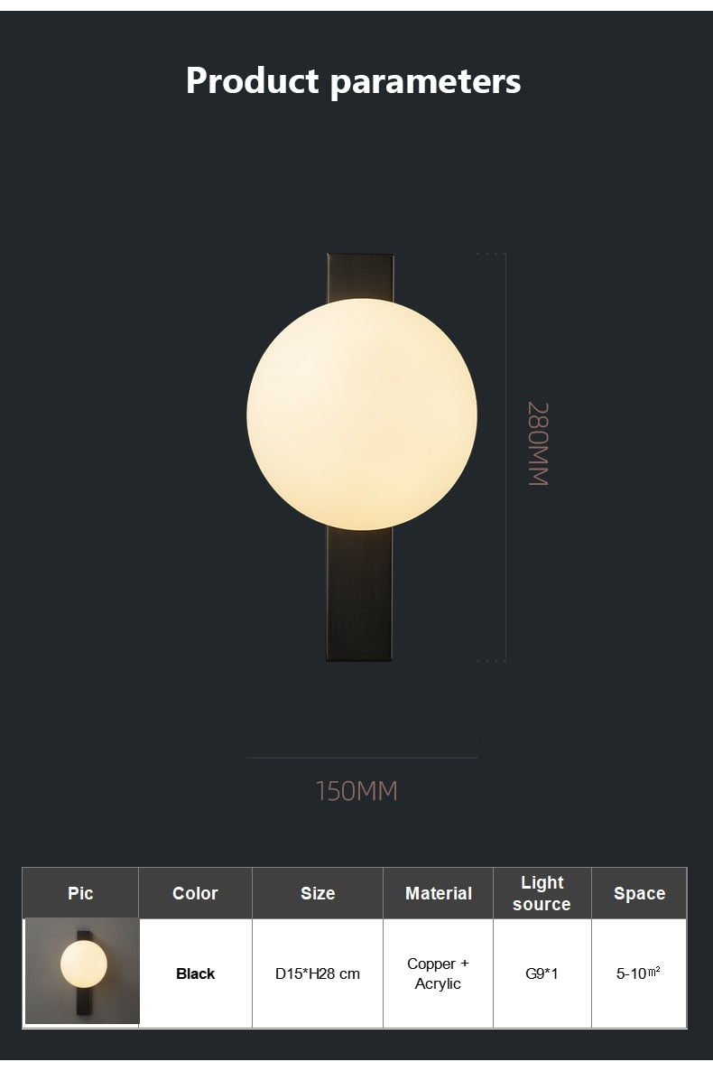 Applique da parete Aure Copper Circ LED per interni nordici | Lersk
