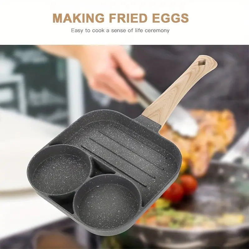 3 In 1 Non Stick Frying Pan With Sections Home Cooks | Lersk