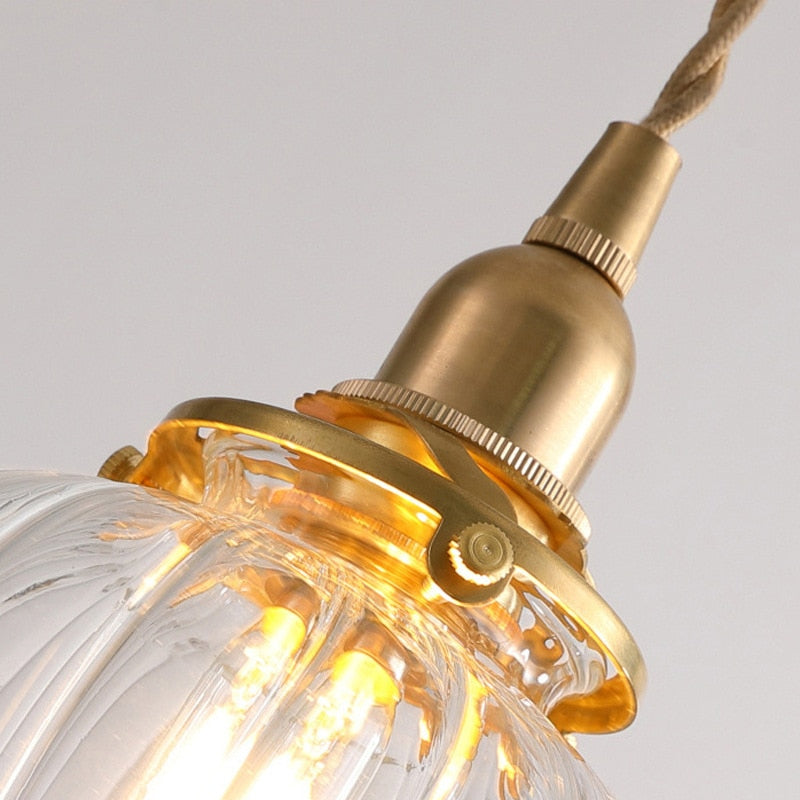 Lunara Retro Glaspendel med Jernfinish Accent | Lersk