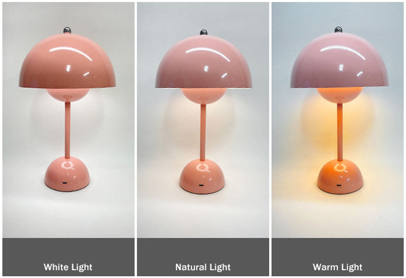 Nordic Led Table Lamp Wireless Rechargeable Mushroom Style for Small Spaces | Lersk