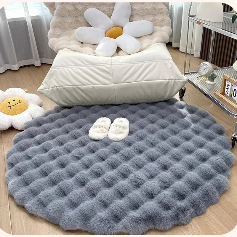 Plush Round Rug in Nordic Style | Lersk
