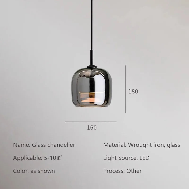 Nordisk glas LED pendel med luksuriøst varmt skær til spisestuer | Lersk