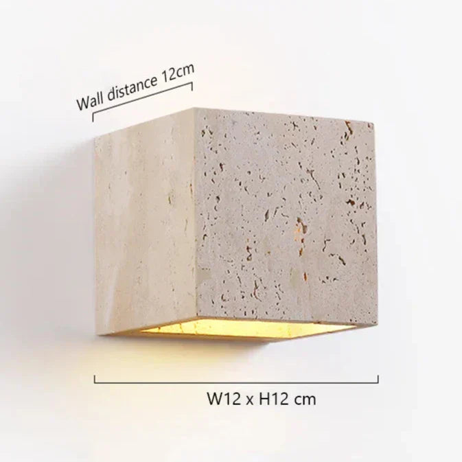 LumaStone Travertine Perforated Wall Sconce LED Lighting | Lersk