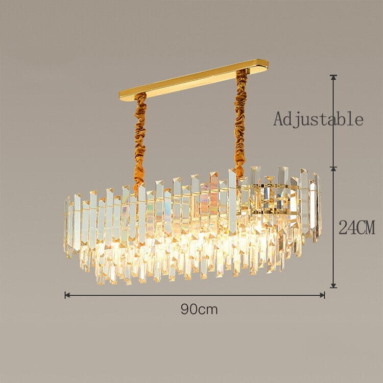 Liora Round LED Lamp With Golden Crystal | Lersk