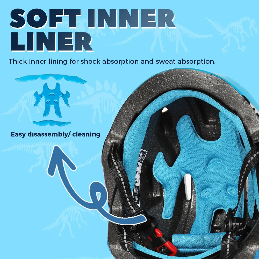 Kids Cycling Helmet & Protective Gear Set with Knee and Elbow Pads | Lersk