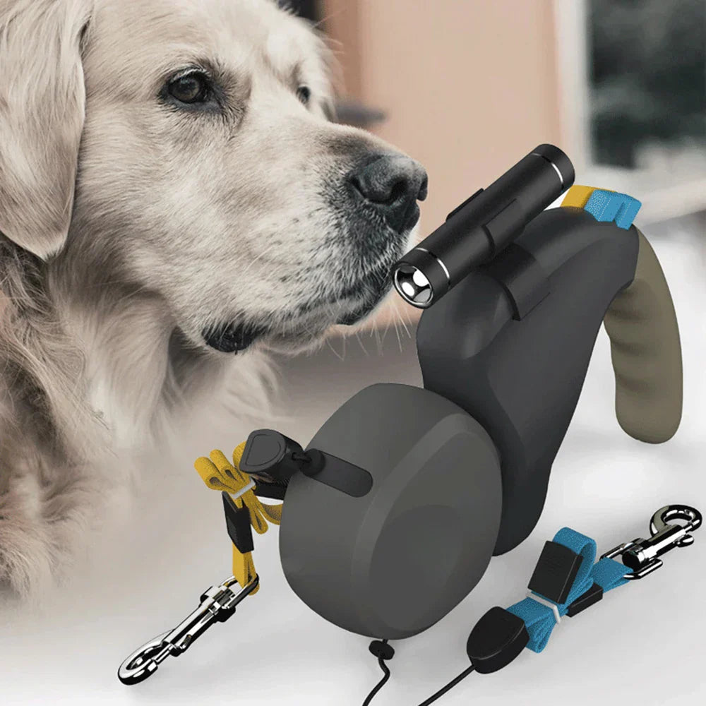 AeroTrail Duo Leash 360° Retractable For Two Dogs At Once | Lersk