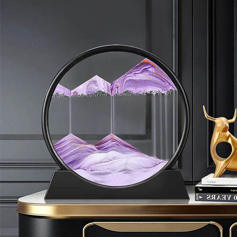 AureaFlow Glas-Stundenglas mit kinetischer 3D-Sandbewegung | Lersk