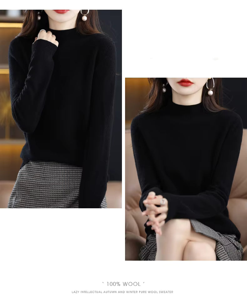 Maglione Donna Sarah in Lana Merino Vestibilità Slim Calore per Autunno e Inverno | Lersk