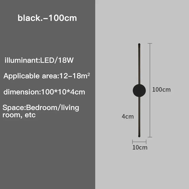 I-formet LED-væglampe med 3-tone niveauer til stuen | Lersk