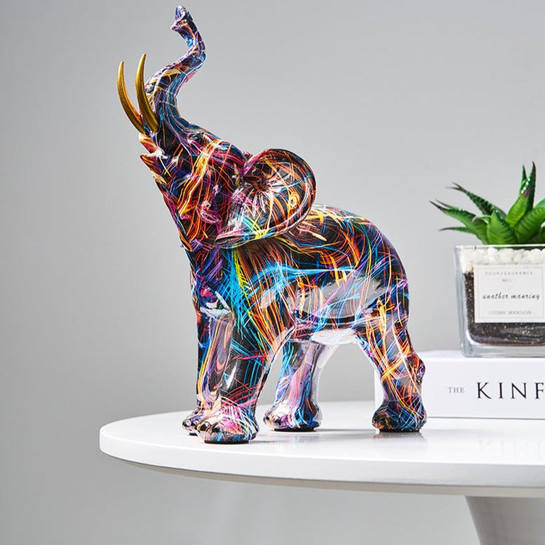 Aurella | Nordisk malet elefantstatue | Lersk