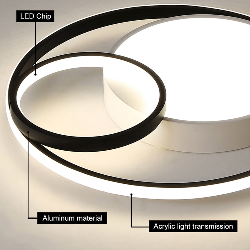 Oriselle | Zeitgenössische Endless Rings LED-Deckenleuchte | Lersk