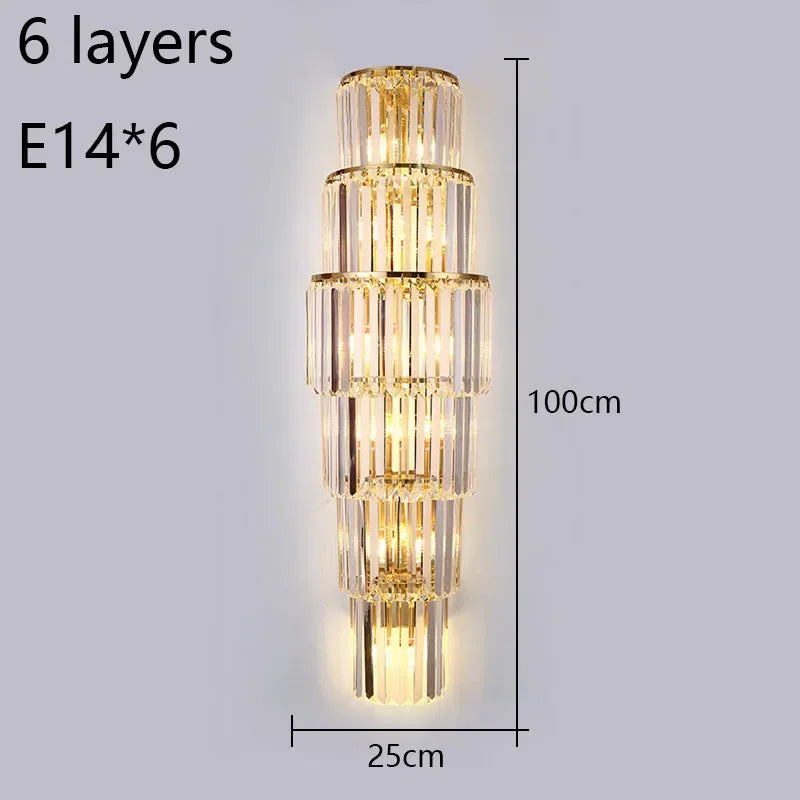 Lunara Crystal Pillar Wall Lamp With Elegant Glow Accent | Lersk