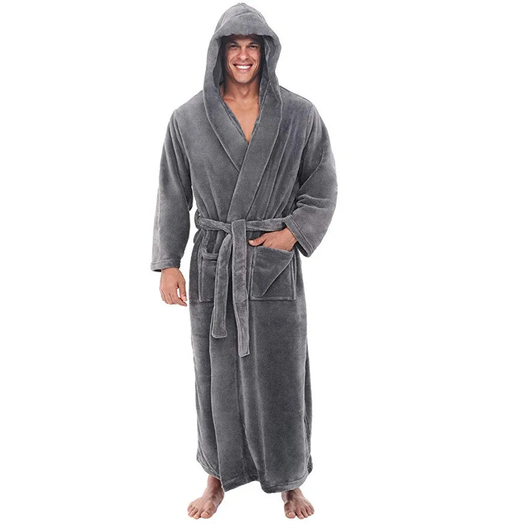 HavenVale Men's Hooded Bathrobe With Plush Comfortwear | Lersk