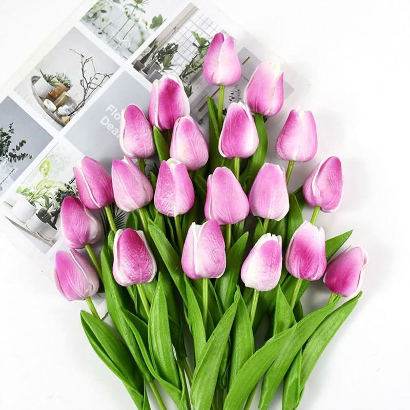 Umělá kytice tulipánů s realistickými květy pro domácí a eventovou dekoraci | Lersk