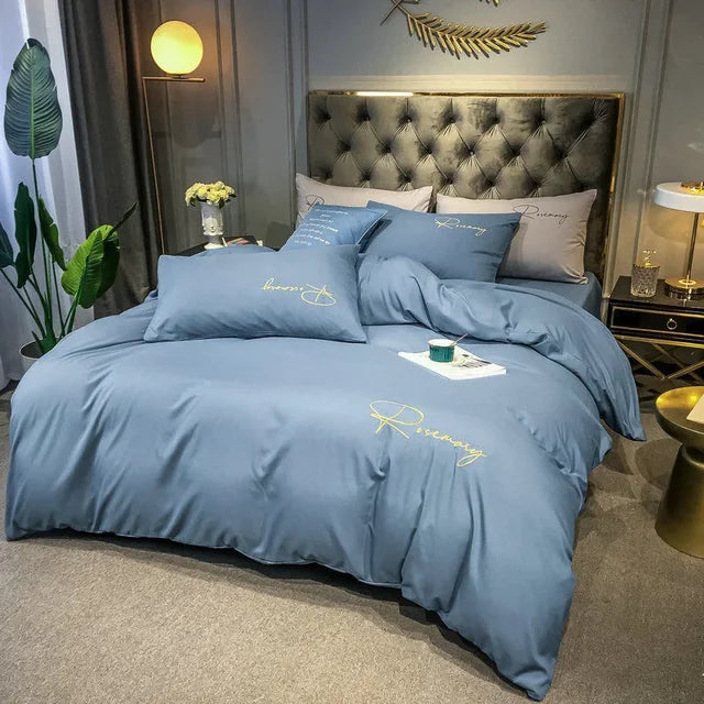 LuxeWeave prémiový povlak na přikrývku s elegantní výšivkou | Lersk