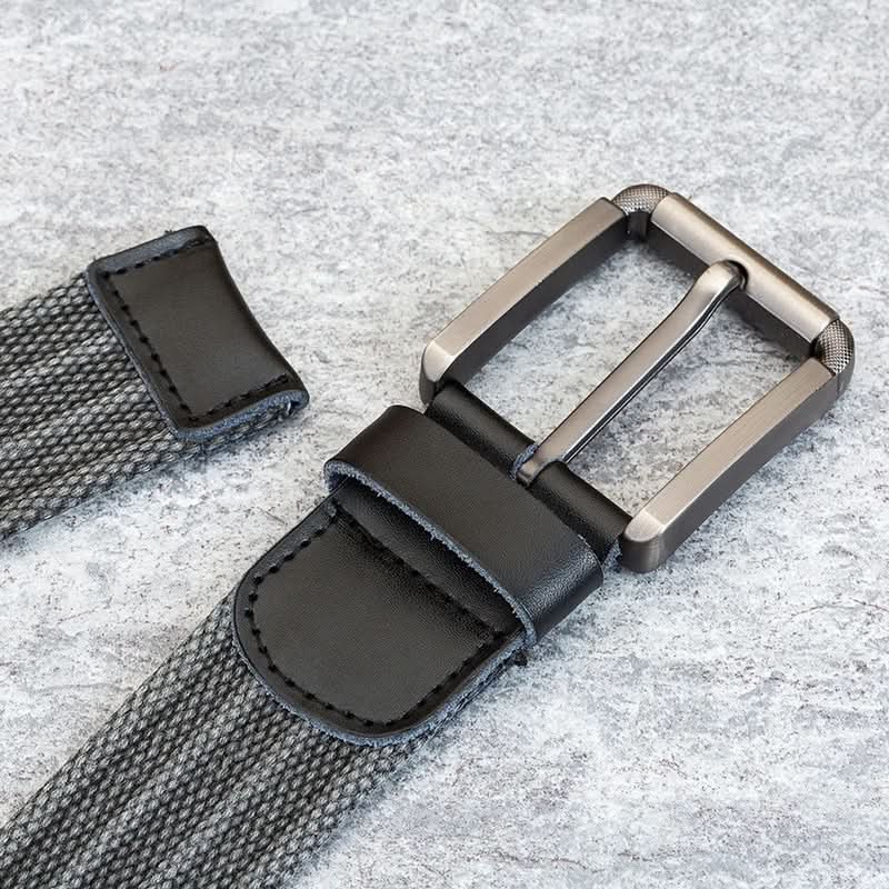 Cinturón de lona para hombre para uso casual diario con banda ajustable a rayas y estilo clásico | Lersk