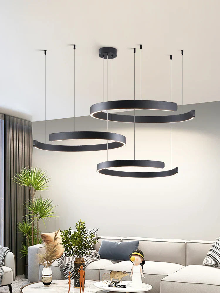 AerisGlow Round LED Chandelier For Modern Living Room | Lersk