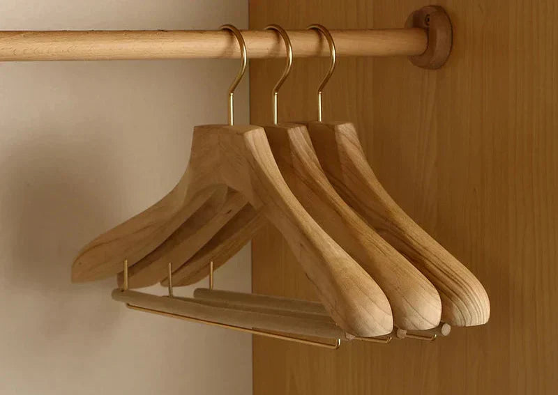 Aurora Premium Camphor Wood Wide Shoulder Hangers Set of 2 | Lersk