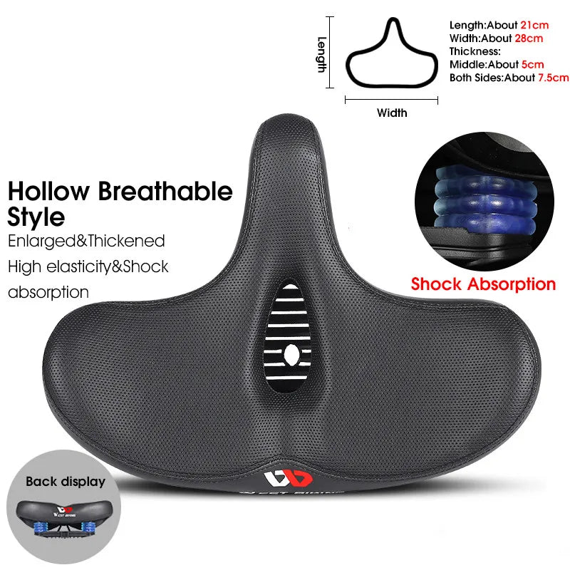 WEST BIKING Wide Ergonomic Bike Saddle For MTB And City Rides All Day Comfort | Lersk