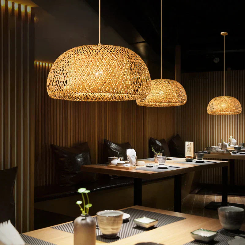 KiraBamboo Knit Pendant Light Chinese-Inspired Handcrafted | Lersk