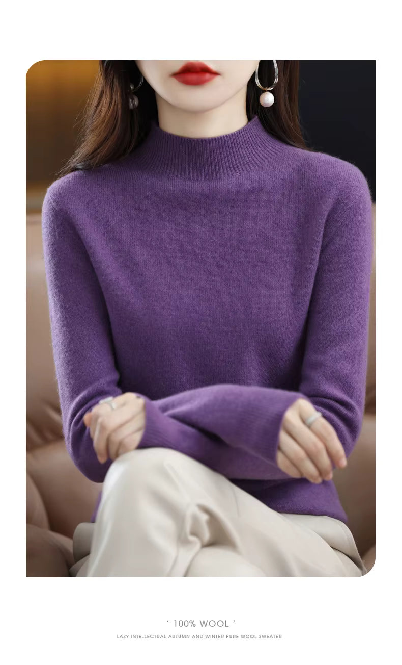 Maglione Donna Sarah in Lana Merino Vestibilità Slim Calore per Autunno e Inverno | Lersk