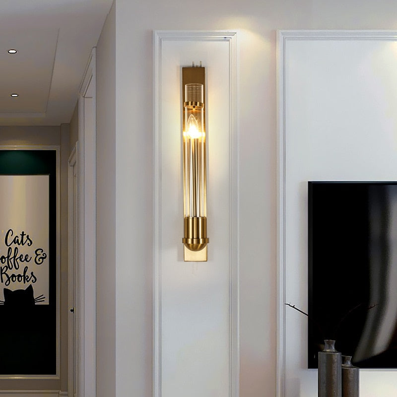 Aurelia moderní zlaté LED nástěnné svítidlo do obývacího pokoje | Lersk