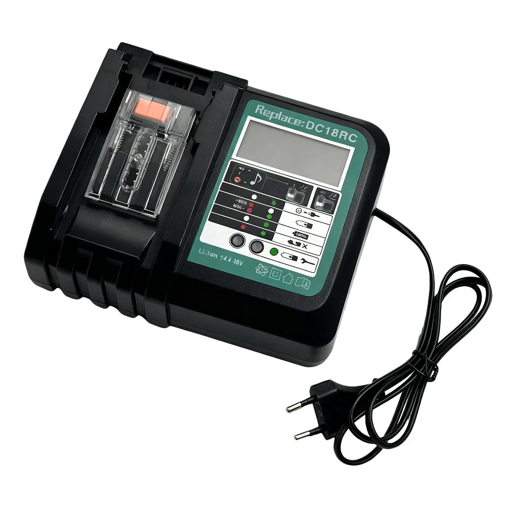 Hurtig batterioplader til Makita 14,4V og 18V Li-Ion batterier med LED-display 3A output | Lersk