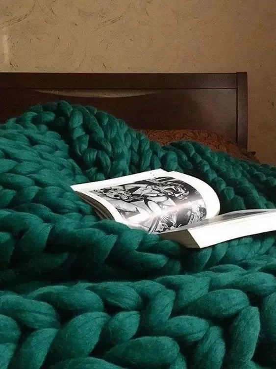 Pletená deka s hrubým vzorem – Pohodlná vlněná deka do každé místnosti, měkká a teplá, ideální na pohovku i postel | Lersk