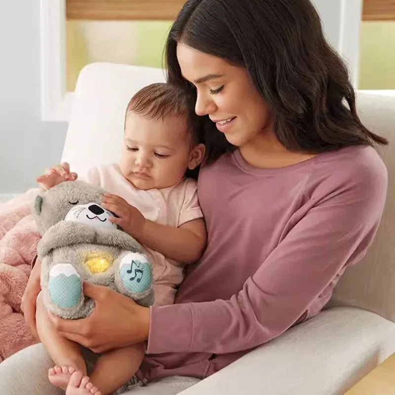 Baby Sleep Otter Plush Babies Calming Breathing Night Light | Lersk